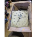 Victorian long case clock face with parts marked H CURTIS EXETER