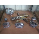 Four Ronson Table Lighters and plated ware