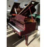 Weber (c1995) A 4ft 11in Model G-150 grand piano in a bright mahogany case on square tapered legs.