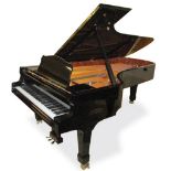 Estonia (c2000) A 9ft concert grand piano in a bright ebonised case on square tapered legs,