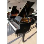 Estonia (c1997)
A 5ft 4in Model 162 grand piano in an ebonised satin case on square tapered legs,