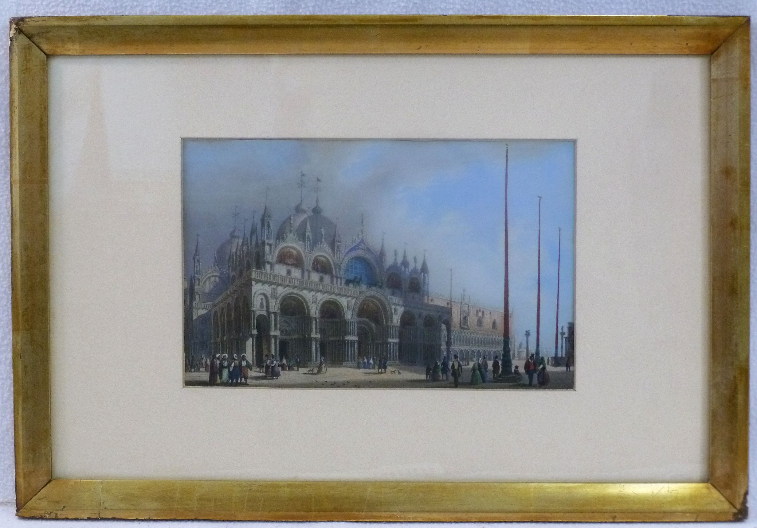 Two hand coloured mezzotints of St. Marks cathedral Venice and St. - Image 3 of 4