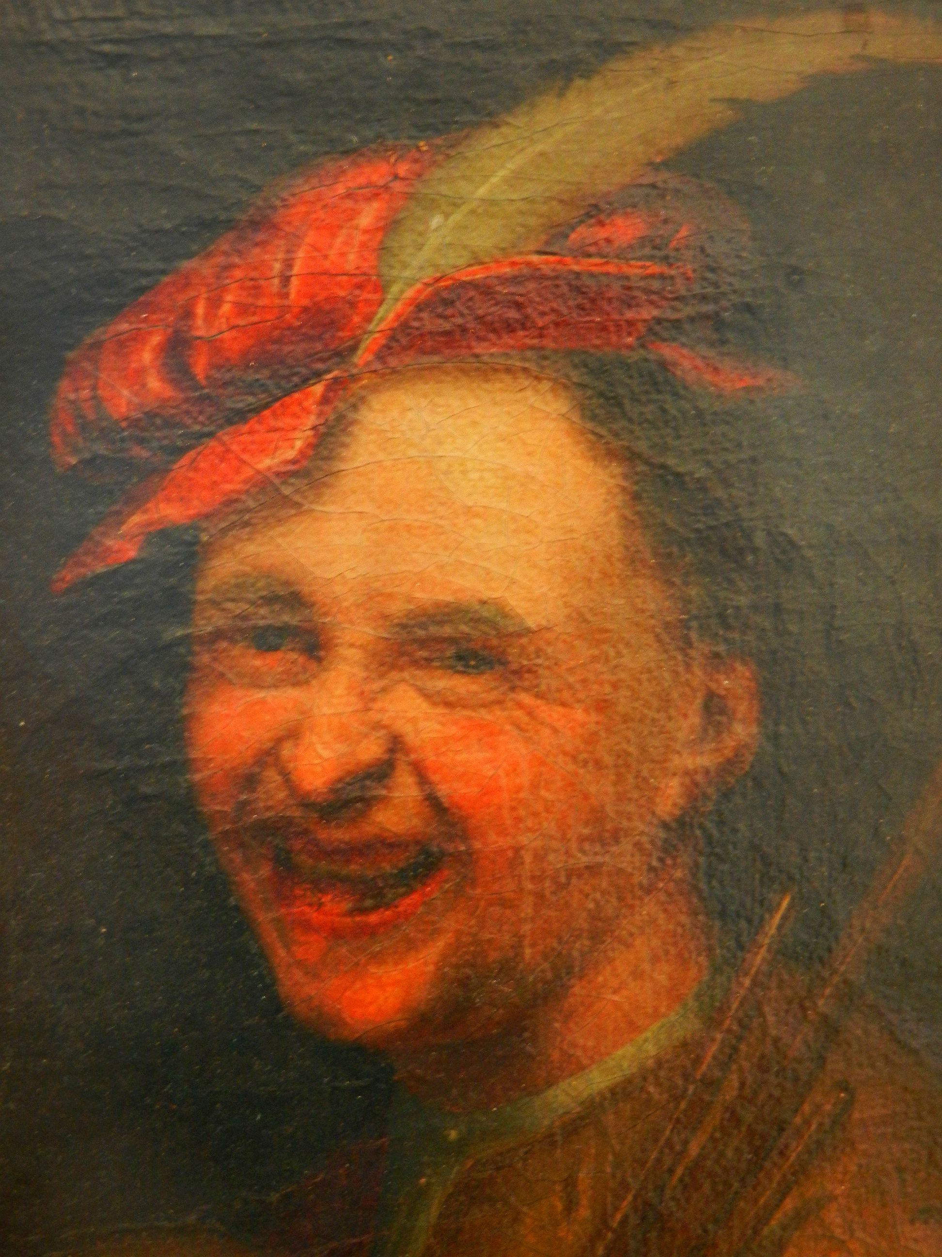 Circle of Jan Tilius (1660-1719), oil on canvas, laughing bagpipe player, - Image 5 of 6