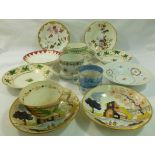 THIS LOT HAS BEEN WITHDRAWN - Two Pinxton porcelain saucers decorated in 'Lily border' pattern
