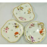 Three pieces of H & R Daniel porcelain comprised of two side dishes, cusped shape,