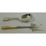 A Victorian silver fiddle pattern caddy spoon, London 1840, 11.