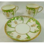 A Grainger and Co porcelain trio, pattern no.