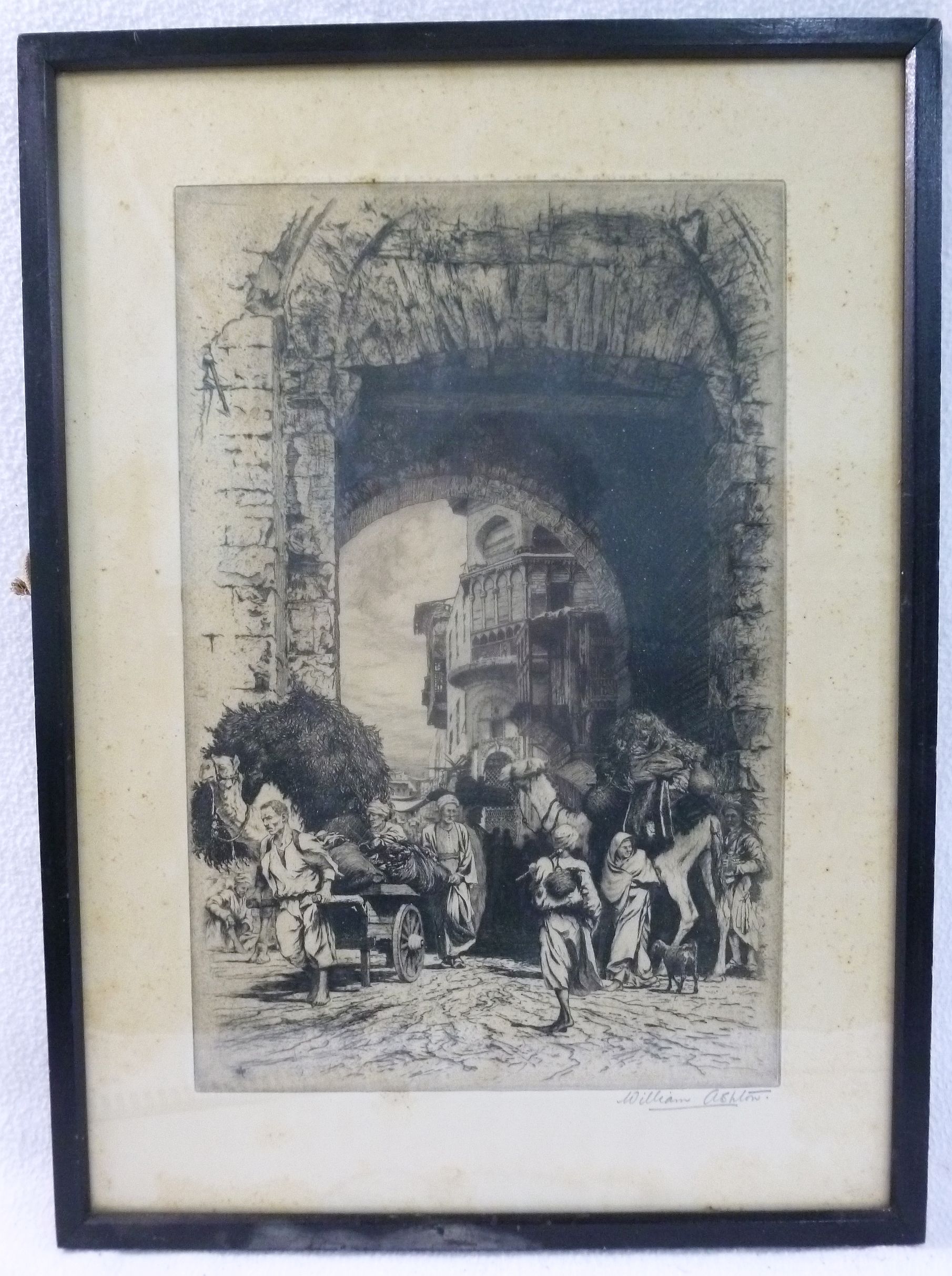 William Ashton (1853-1927), Egyptian Scene, etching, signed in pencil to the margin, lower right, - Image 2 of 2