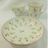 A Coalport porcelain trio of fluted design,