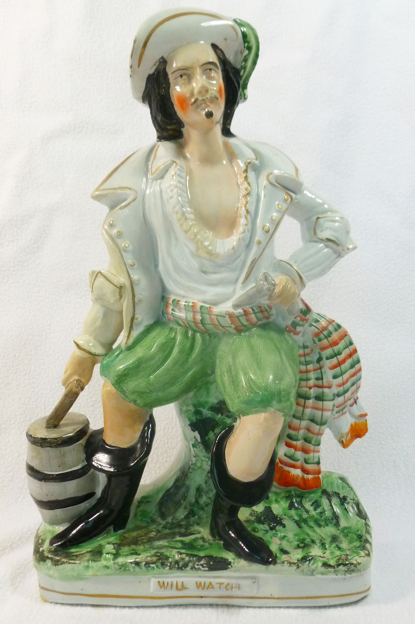 A Victorian Staffordshire pottery figure of Will Watch, the notorious smuggler and privateer,