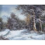 Irene Cafieri (20th century Hong Kong), Snow scene, oil on canvas, signed lower right, 39.5cm x 49.