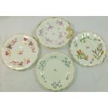 Four pieces of H & R Daniel porcelain, Shrewsbury shape, comprised of two plates, 22.