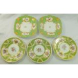 Three Coalport plates in the manner of H & R Daniel,