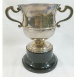 A silver two-handled trophy cup, Sheffield 1912, maker's mark 'HW',