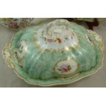 A porcelain vegetable tureen and lid, probably H & R Daniel,