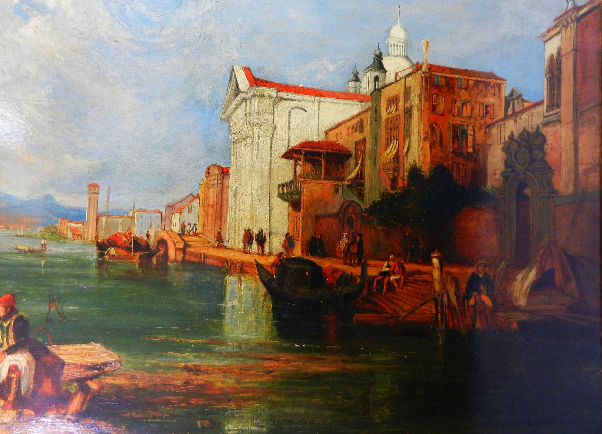 A 19th century oil on canvas, Venetian scene of the Riva Degli Schiavone, unsigned, 50cm x 75cm, - Image 5 of 6