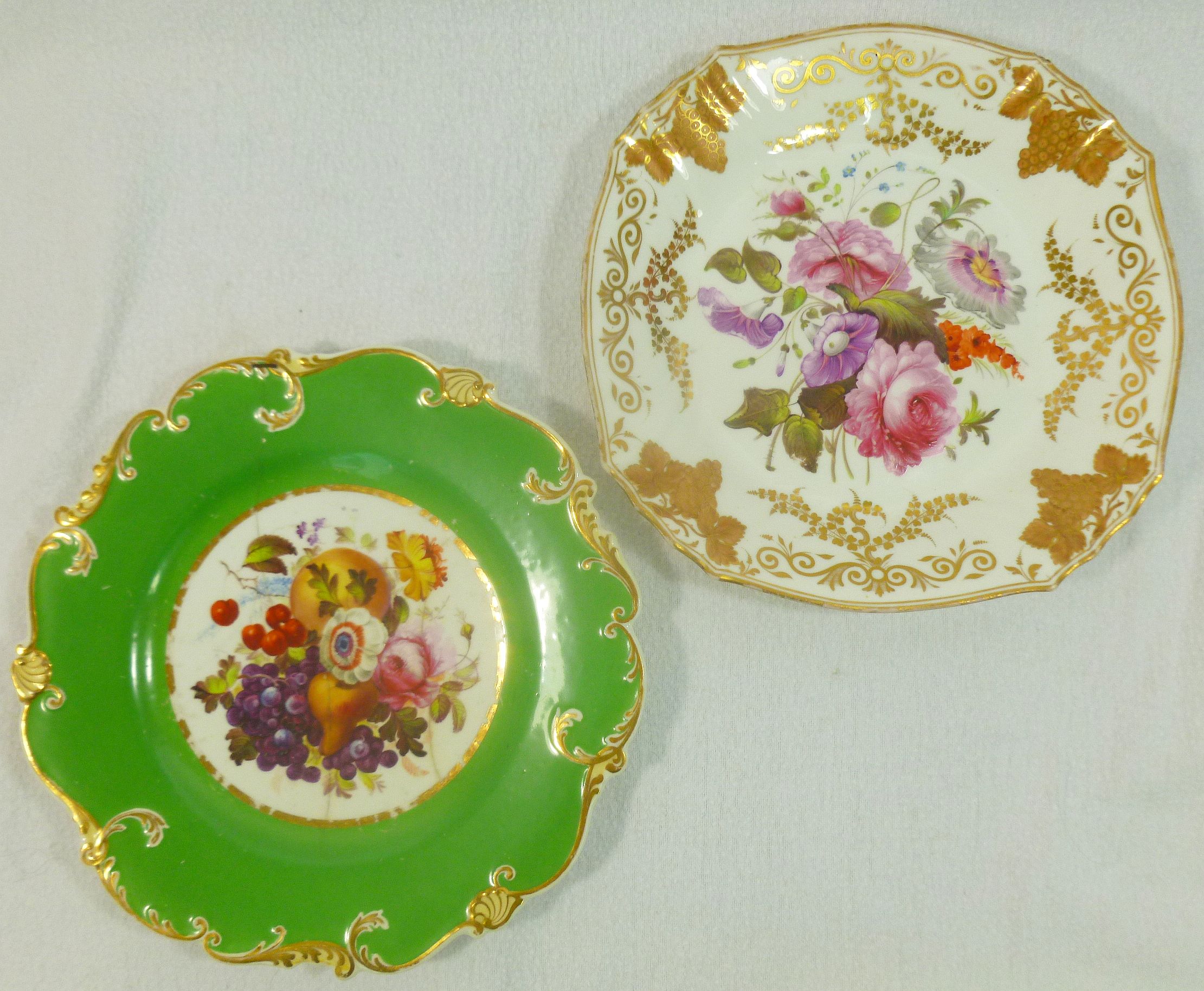 An H & R Daniel porcelain plate, cusped shape, with attributed pattern no.