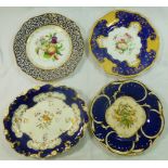 Four pieces of H & R Daniel porcelain comprised of two Chelsea shape plates, one pattern no.
