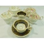 Three H & R Daniel porcelain trios comprised of two second gadroon shape variation A, pattern no.