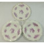 An H & R Daniel porcelain plate and two side dishes, Shrewsbury shape, pattern no.