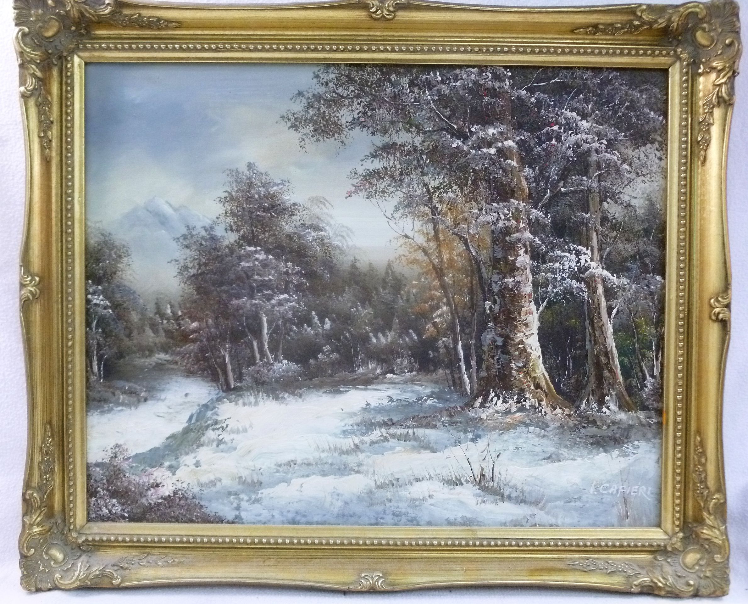Irene Cafieri (20th century Hong Kong), Snow scene, oil on canvas, signed lower right, 39.5cm x 49. - Image 2 of 2
