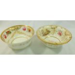 Two H & R Daniel porcelain slops bowls, the first Etruscan shape, pattern no.