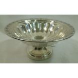 An American silver bon bon dish on pedestal foot by Dunkirk silversmiths of Meriden Connecticut,