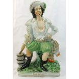 A Victorian Staffordshire pottery figure of Will Watch, the notorious smuggler and privateer,