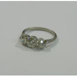 A diamond three-stone ring, the round brilliant cut stones approximately 0.48, 0.56 and 0.