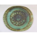 A David Sharp, Rye Pottery oval plate, 27.5cm x 23.