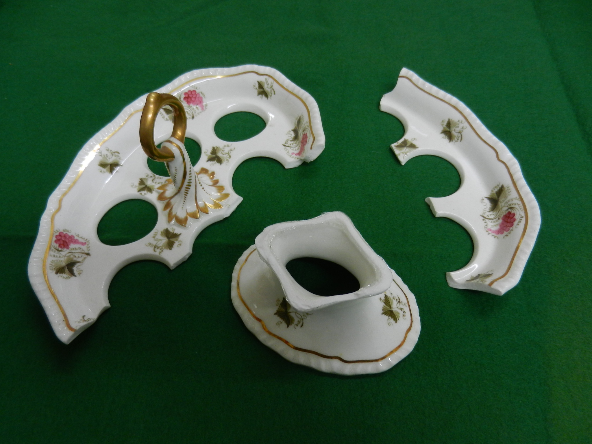 Two H & R Daniel porcelain egg cruet stands, second gadroon shape, - Image 2 of 5