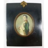 An oval portrait miniature on ivory of Napoleon, indistinctly signed, 7.5cm x 6.