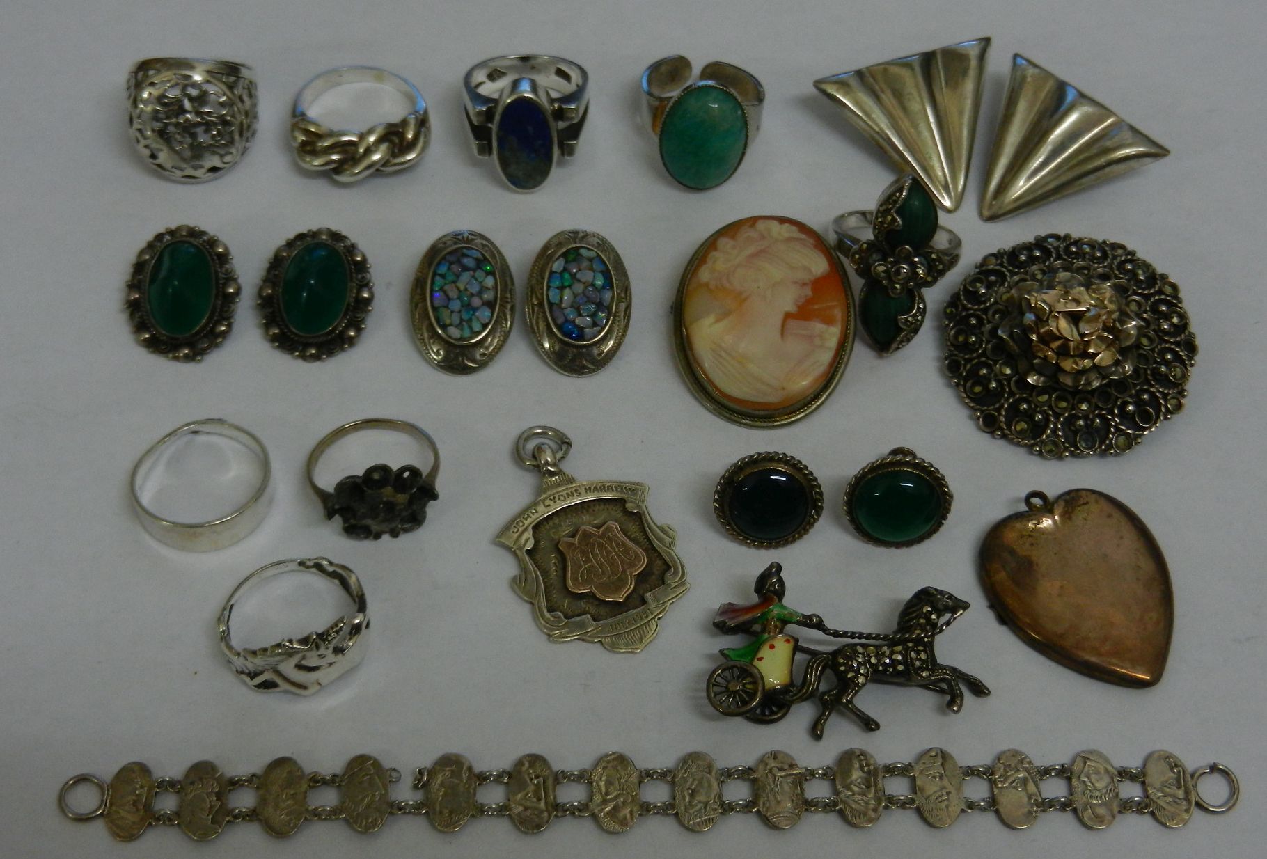 A collection of Scandinavian and other silver jewellery items, comprised of an Erik Granite and Co.