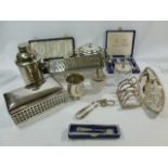 A quantity of silver plated items compri