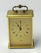Swiza brass cased Swiss carriage clock,  height 14 cm.