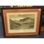 Five various pictures and prints including after Arthur Elsley b/w print, highland scene 'The
