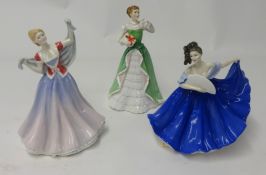 3 figures including Royal Doulton 'Elaine' HN2791, Royal Doulton 'June' HN2991, Royal Doulton 'Merry