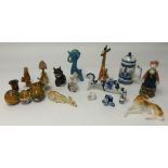 Collection of various ornaments and trinkets including modern Delft, USSR figures etc., approx. 20.
