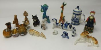 Collection of various ornaments and trinkets including modern Delft, USSR figures etc., approx. 20.