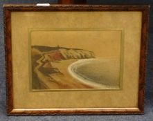 A pair of Isle of Wight sand pictures, 12cm x 17cm.