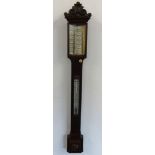 A Victorian rosewood stick Barometer, by Berincer & Schwerer, Redruth and Penzance, height 104 cm.