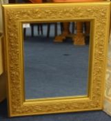 2 modern gilt framed mirrors (1 bevelled), 101cm x 70cm and 51cm x 44cm, purchased new at Peter