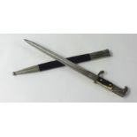 German Third Reich Police Bayonet by Alexander Coppel, Solingen (lacks police badge) length 45cm.