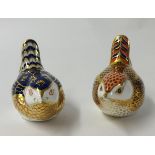 Royal Crown Derby 2 paperweights, 2 wren birds (chipped 2 beaks)