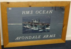 Two Ship mirrors HMS Scott & HMS Ocean (from Avondale Arms, Plymouth) 60cm x 90cm.