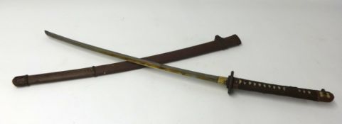 Japanese samurai sword with scabbard, 20th century.