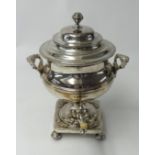 A silver plated samovar, height 36cm