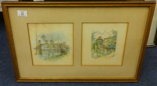 Thirteen various small decorative prints including Continental scenes and Floral prints (13)