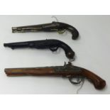 Three replica Flintlock pistols.