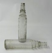 A pair of original glass Esso Lube bottles, height 38cm